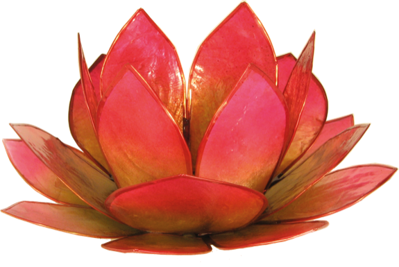 Photophore lotus - coloris vert et rose