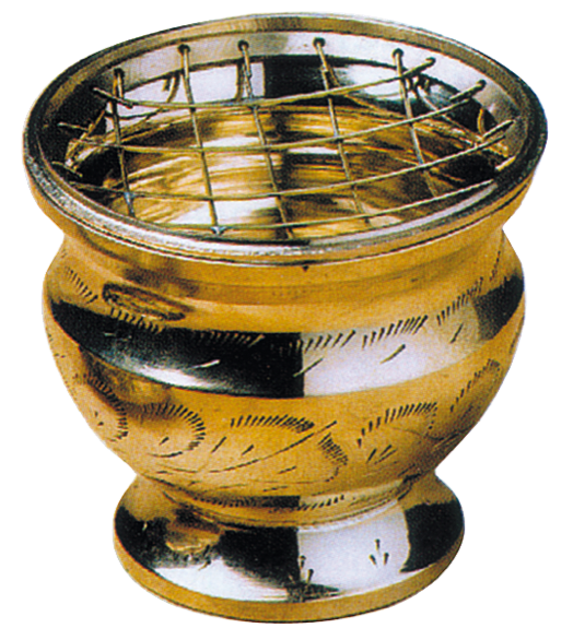 Brûle-encens laiton - coloris doré - diam. 7 cm