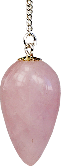 Pendule Goutte en Quartz Rose