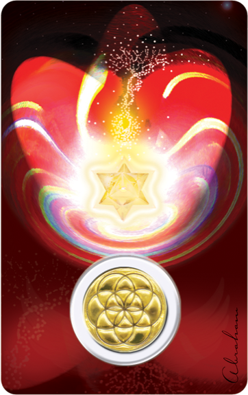 Médaille sur carte Archange Raziel