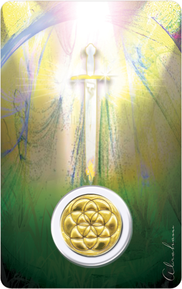 Médaille sur carte Archange Mikaël