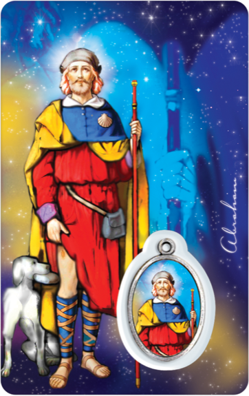 Médaille sur carte Saint-Roch