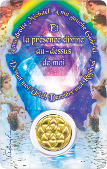 Médaille sur carte Prière du Soir