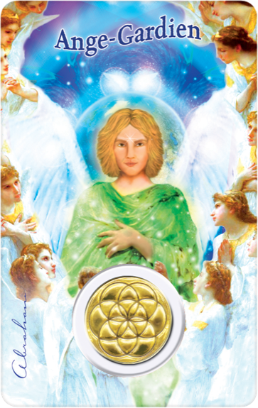 Médaille sur carte Ange Gardien