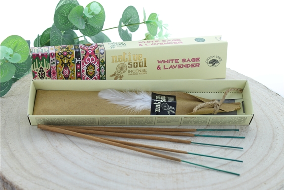 Encens Green Tree Native Soul Sauge Blanche & Lavande - 15 grs
