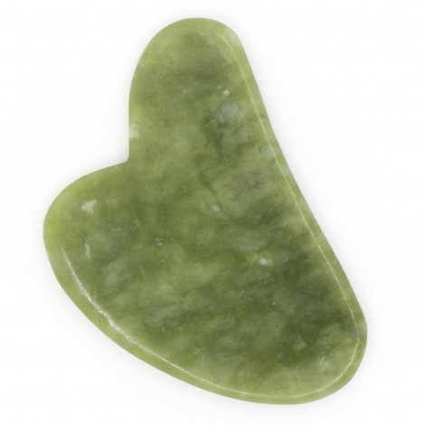 1 GuaSha en Pierre de Jade - Vert + Housse 