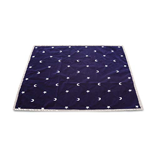 Tapis bleu 80 x 80 cm - Lunes et étoiles