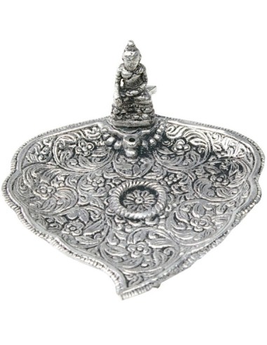 Brûle encens alu feuille 3 pieds - Bouddha