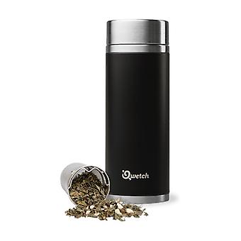 Théière nomade 300ml inox noir mat Qwetch + 2 filtres - 7,3 x 19,3 x 7,2