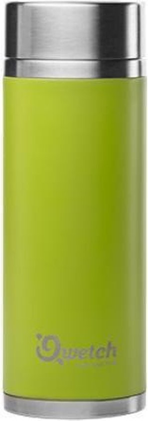 Théière nomade 300ml inox vert Qwetch + 2 filtres - 7,3 x 19,3 x 7,2