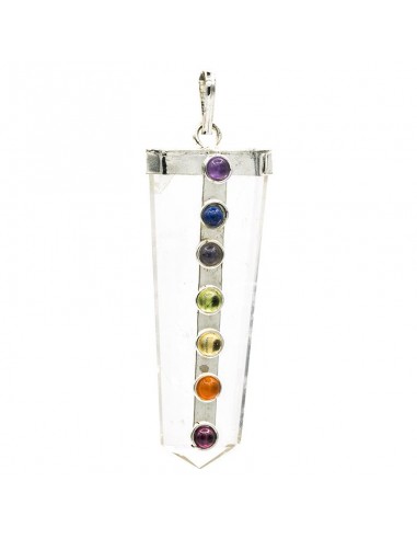 Cristal de roche et 7 pierres  -- 5 cm