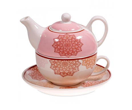 Théière rose mandala