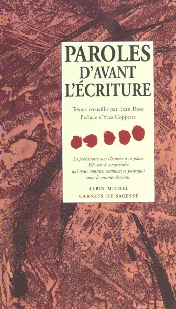 [épuisé] Paroles d'avant l'écriture
