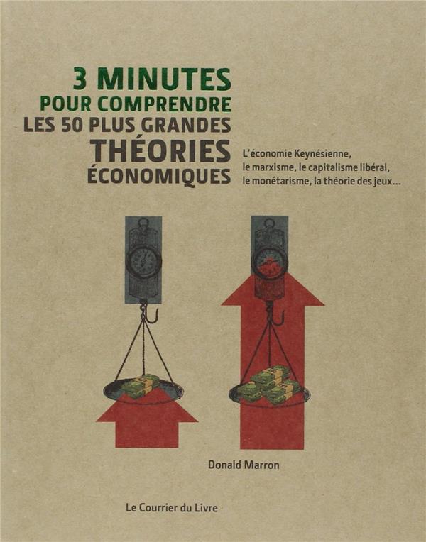 3 minutes pour comprendre ; les 50 plus grandes théories économiques ; l'économie keynésienne, le marxisme, le capitalisme libéral, le monétarisme, la théorie des jeux...