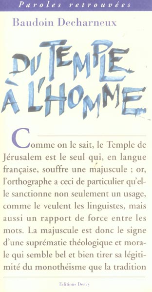 Du temple a l'homme