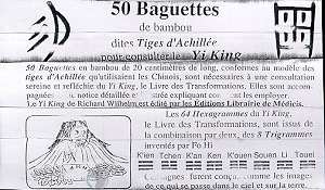 50 baguettes de bambou dites Tiges d'Achillée pour consulter le Yi King