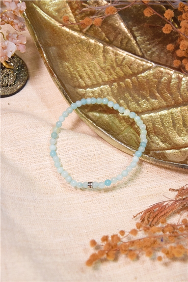 Bracelet Amazonite Perles rondes 4 mm