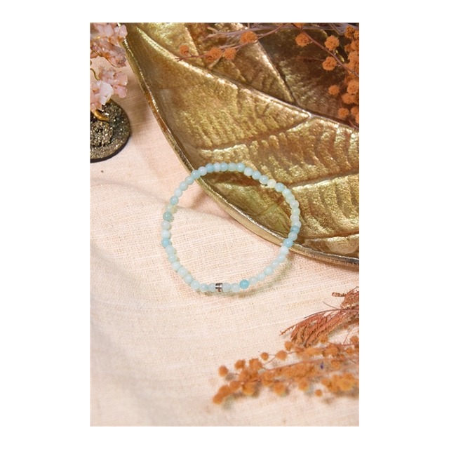 Bracelet Amazonite Perles rondes 4 mm