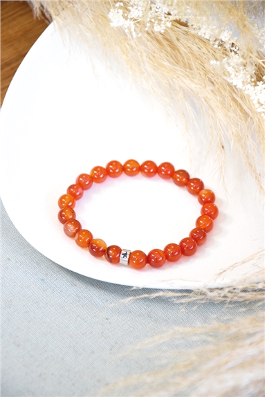 Bracelet Cornaline Perles rondes 8 mm