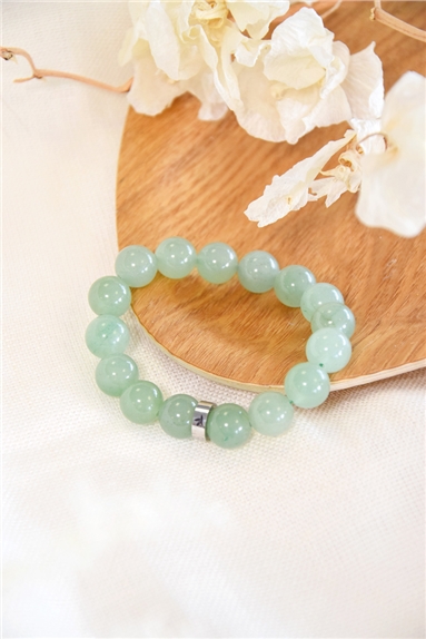 Bracelet Aventurine Verte Perles rondes 12 mm