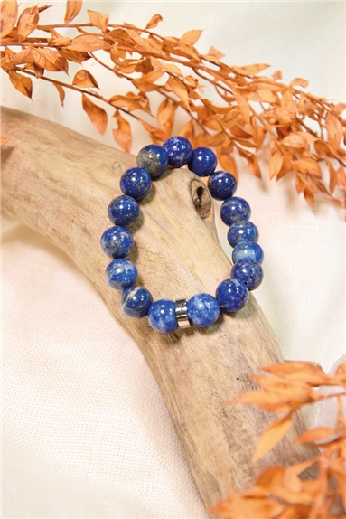 Bracelet Lapis Lazuli Perles rondes 10 mm