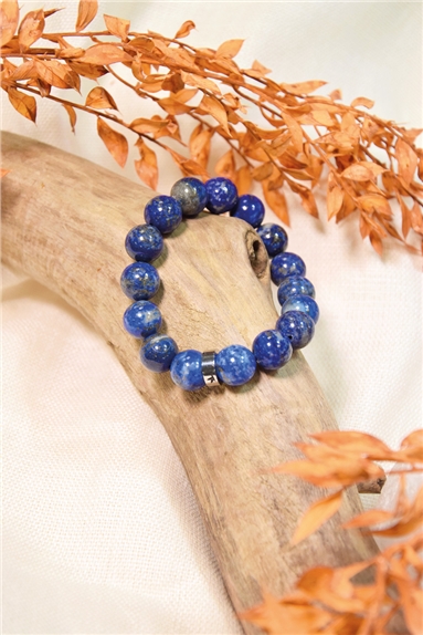 Bracelet Lapis Lazuli Perles rondes 12 mm