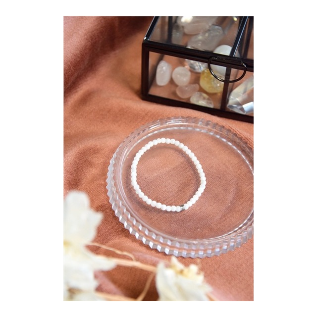 Bracelet Pierre de Lune Perles rondes 4 mm