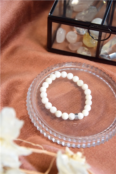 Bracelet Pierre de Lune Perles rondes 8 mm