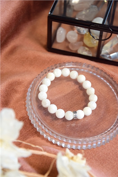 Bracelet Pierre de Lune Perles rondes 10 mm