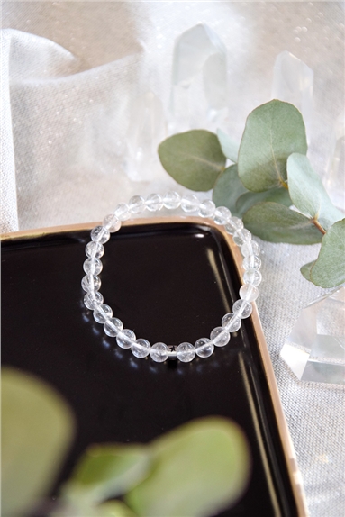 Bracelet Cristal de Roche Perles rondes 6 mm