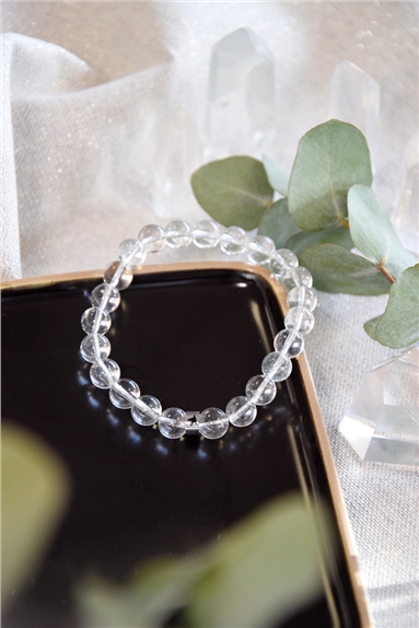 Bracelet Cristal de Roche Perles rondes 8 mm