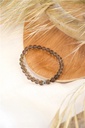 Bracelet Quartz Fumé Perles rondes 6 mm