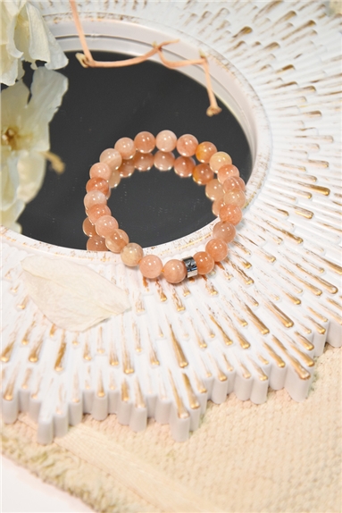 Bracelet Pierre du Soleil Perles rondes 8 mm