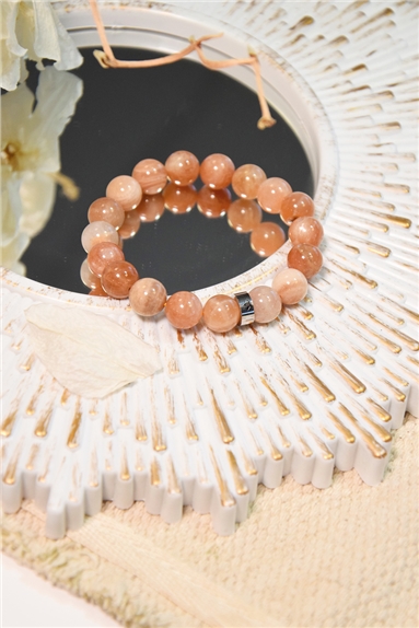 Bracelet Pierre du Soleil Perles rondes 10 mm