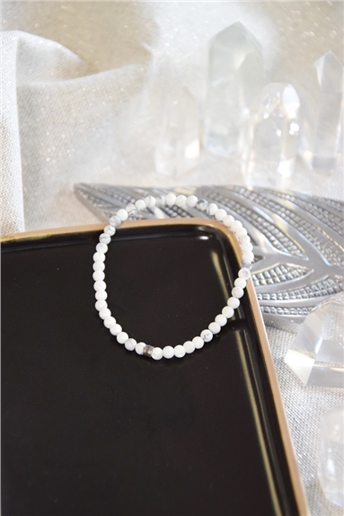 Bracelet Magnésite Perles rondes 4 mm