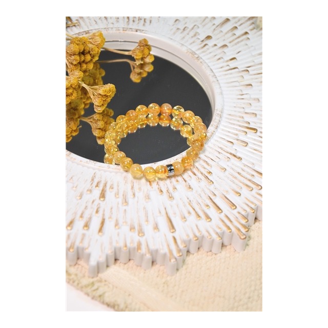 Bracelet Citrine Perles Rondes 8 mm