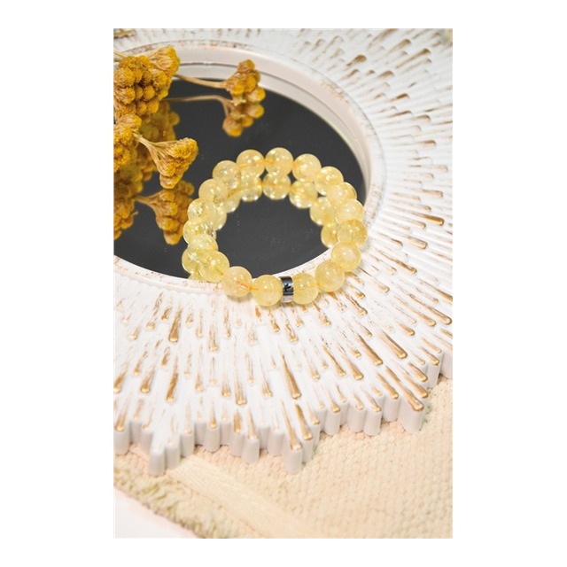 Bracelet Citrine Perles Rondes 10 mm
