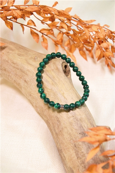 Bracelet Malachite Perles Rondes 6 mm