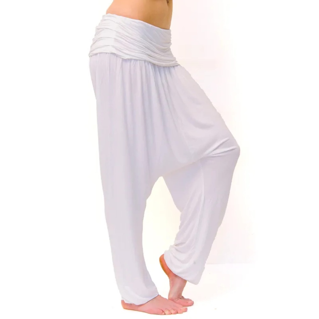 Yoga pantalons comfort flow blanc S-M -- 320g