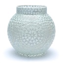 Photophore mosaïque blanc | 18cm