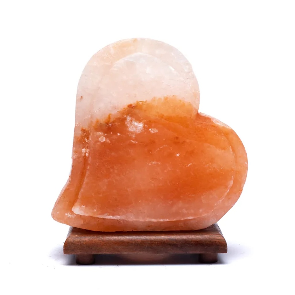 [8720512972061] Lampe de sel Double Coeur avec câble et LED | ± 21x18x5,9 cm