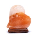 Lampe de sel Double Coeur avec câble et LED | ± 21x18x5,9 cm