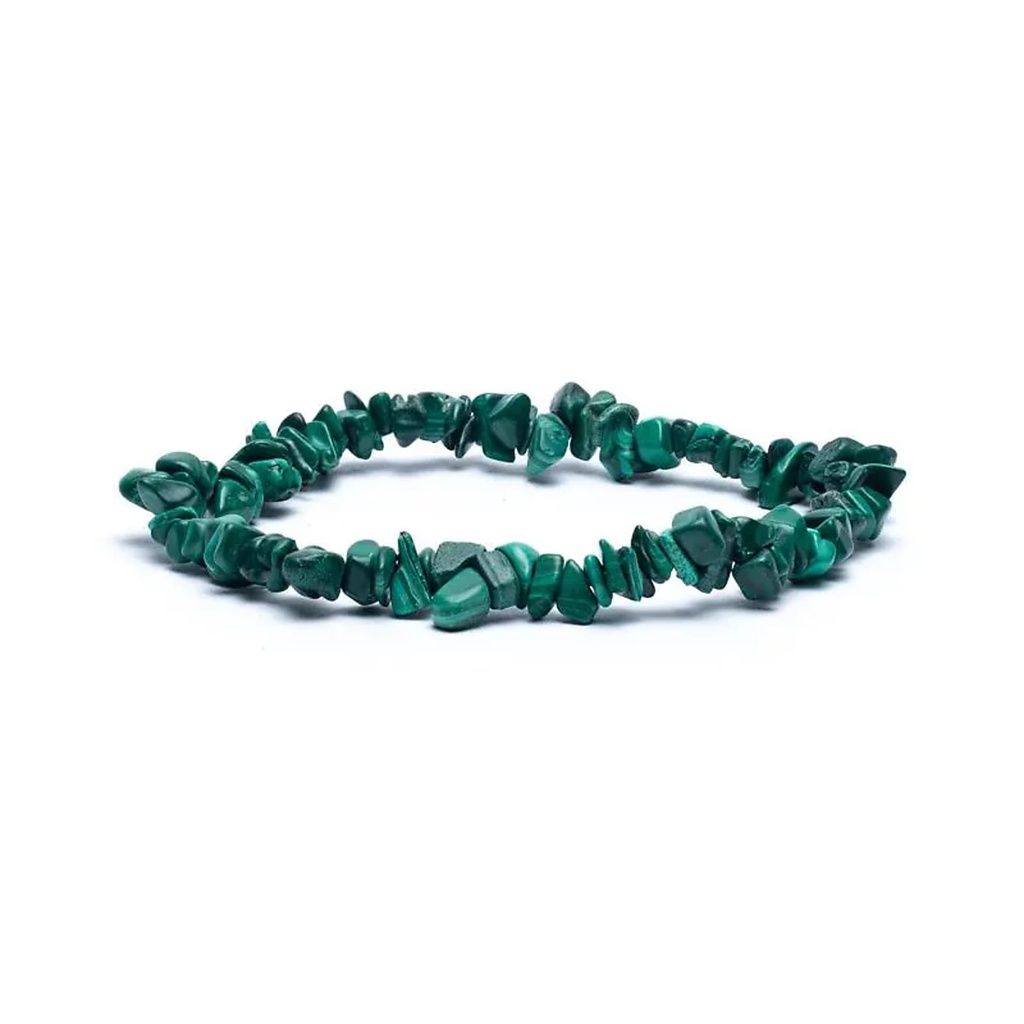 Bracelet élastique chips de malachite | ±0.4cm