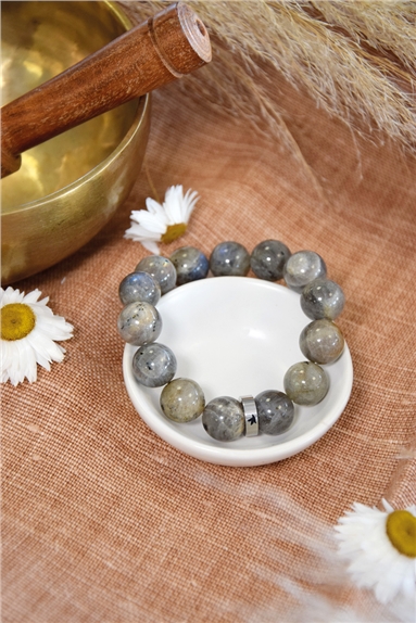 Bracelet Labradorite Perles rondes 14 mm