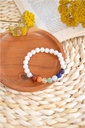 Bracelet 7 Chakras Pierre de lune Perles rondes 8 mm