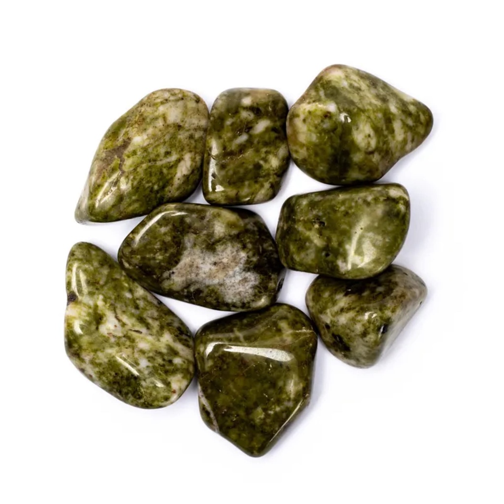 Pierres polies Epidot qualité A -- 250g