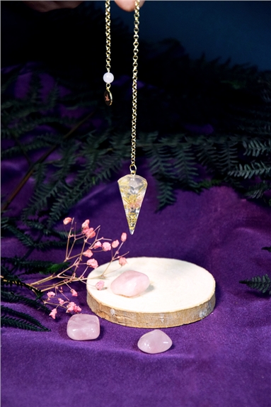 Pendule Harmonie Quartz Rose et Gypsophile
