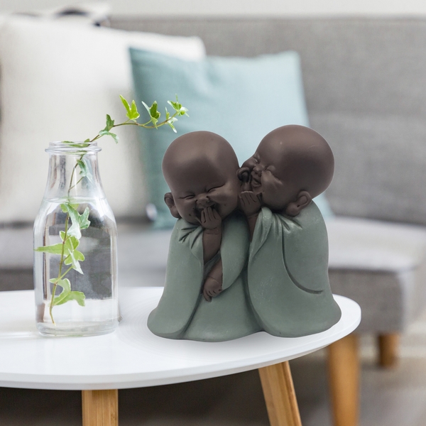 statue 2 bonzes chuchotteurs