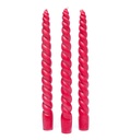 Bougie de table torsadée rouge non parfumée | 23cm