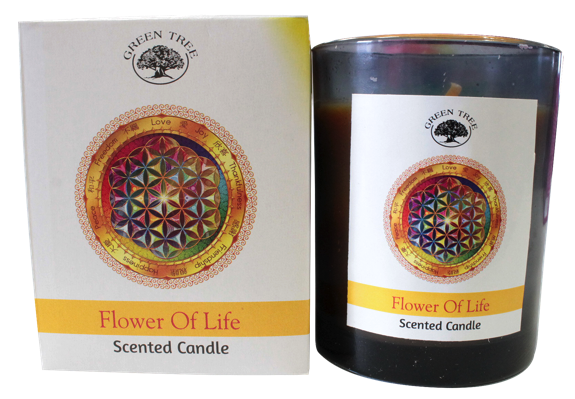 Bougie Green Tree Flower of Life